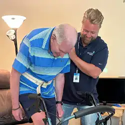 Home Health Therapist with patient.