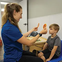 Pediatric Therapist with patient.